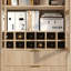 Armoire arquée cannelée de 71 po de hauteur, garde-manger à 5 niveaux avec tablettes et supports à vin et 2 tiroirs, armoire de cuisine arquée, garde-manger pour salle à manger, salon