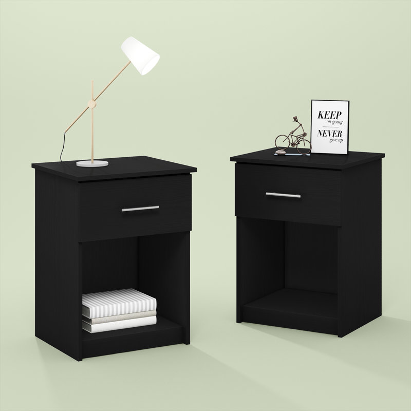 Anarie 2 Piece Side Table Set, Black