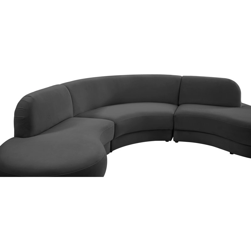 Canapé modulaire 135 po, Velours gris