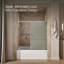 Elate Sliding Bath Door, 56-3/4-In H X 56-1/4 - 59-5/8-In W, With 1/4-In Thick Crystal Clear Glass-1666280273