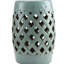Tabouret de jardin en céramique 13 po x 18 po, bleu antique, céramique, polyvalent pour les espaces extérieurs et intérieurs, tabouret décoratif, finition bleue, intérieur et extérieur, mobilier