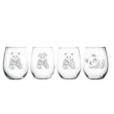 Wrought Studio Bustillos Infoxicated 4 Piece 21 oz. Stemless Wine