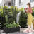 73"H×35"W Arch Metal Planter Box with Trellis with Wheels-907829505
