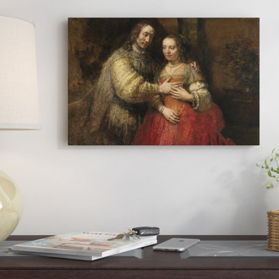 «La fiancée juive, vers 1667» par Rembrandt van Rijn, reproduction sur toile
