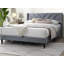 Linen Bed with Tufted Headboard-404982020-405671602