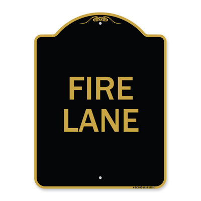 Enseigne Signmission Designer Series - chemin de feu supplémentaire | Enseigne architecturale noire et dorée en aluminium de gros calibre 18 po x 24 po | Protégez votre entreprise et votre commune | Fabriqué aux États-Unis
