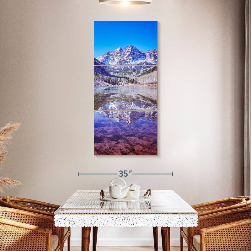 Lake Reflected Maroon Bells, 52" H x 24" W