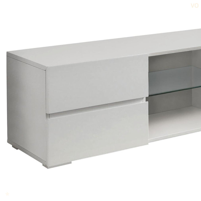 Console à 4 tiroirs blanc brillant
