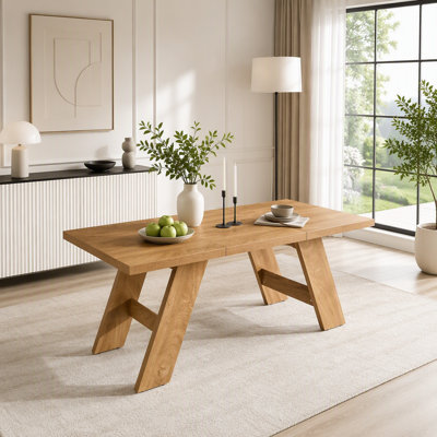 Rectangular Dining Table with Outward-Sloping V-Shaped Legs