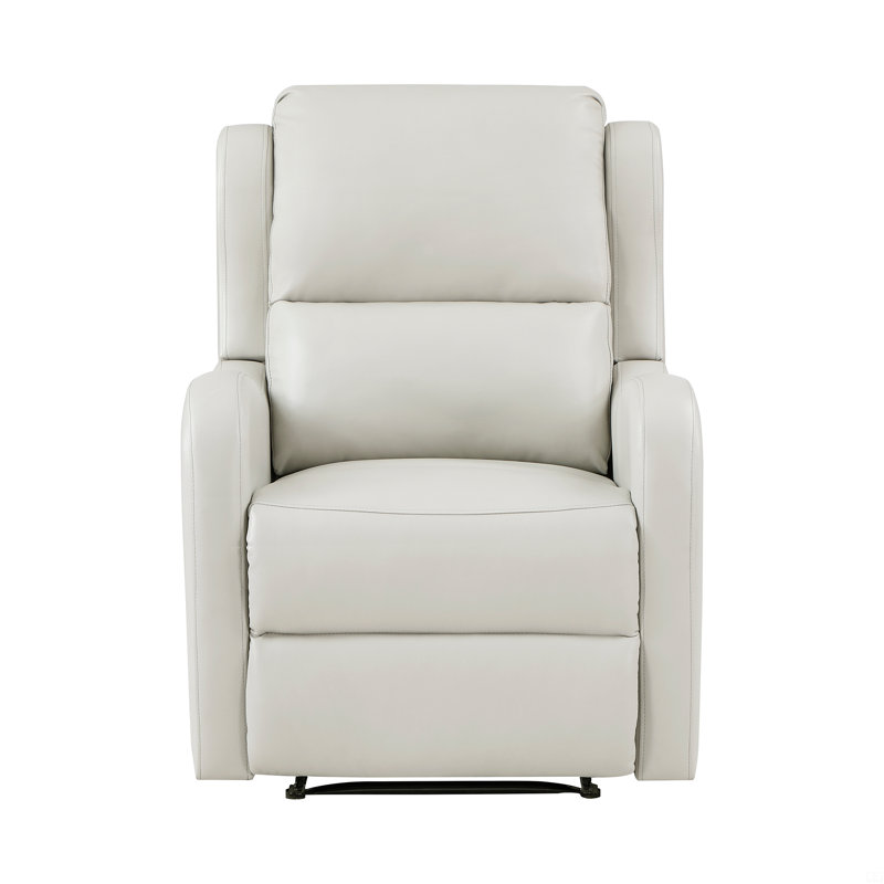 Reclining Chair 1Pc Comfort Seating Faux Leather, White