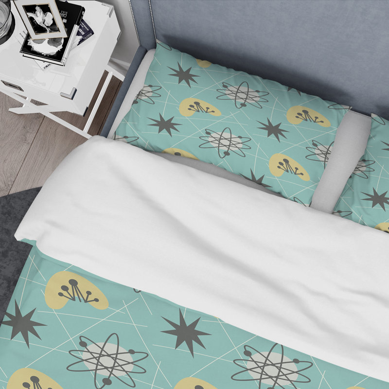 Ensemble de housse de couette Mid-Century Luxury Metallic s IV, Housse de couette double / grand et 2 taies décor