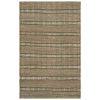 Sollars Striped Flatweave Green/Natural Area Rug