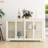 White Kitchen Storage Cupboard With Glass Door. Build For Performance. 2 Sliding Doors And Adjustable Shelf Efficient Organization. Coated. Non-Slip Bottom To Floor From Damage Cabinet - Crafted