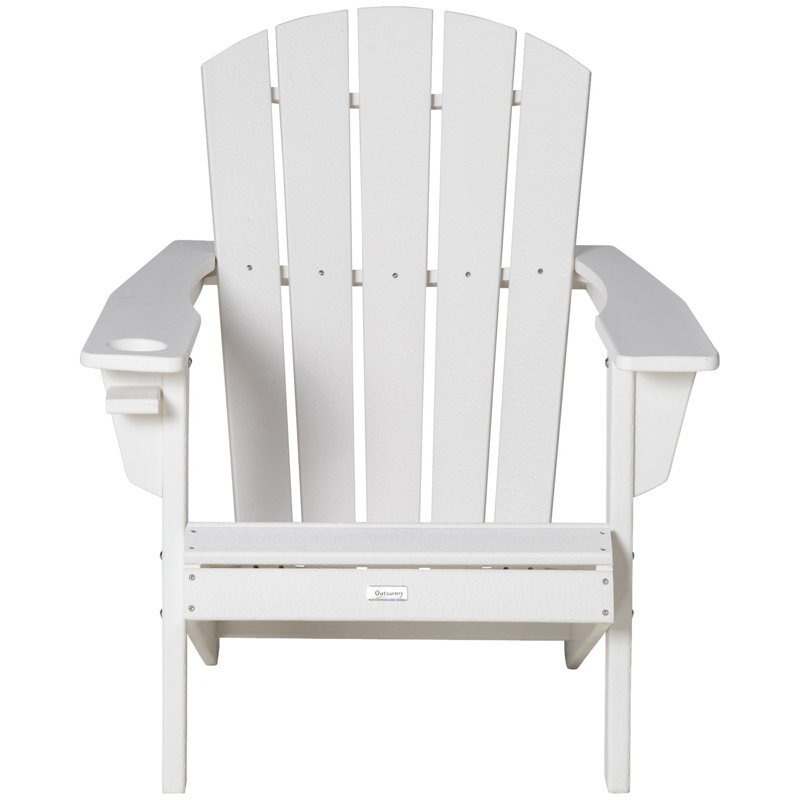 Chaise Adirondack en bois massif Andrekia, Blanc