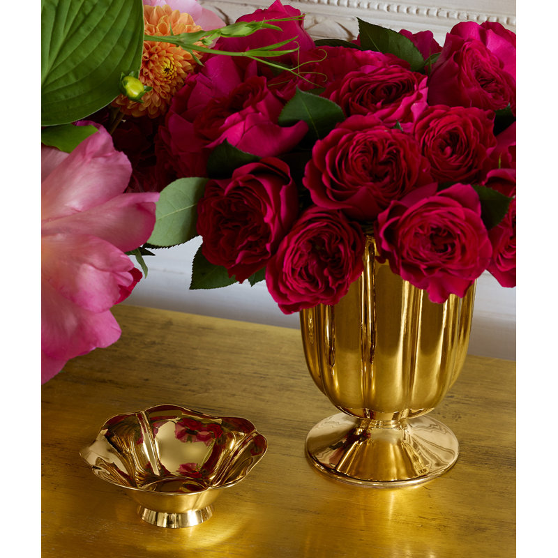 Pauline Small Vase, Gold, 8.5" H x 6.1" W x 6.1" D