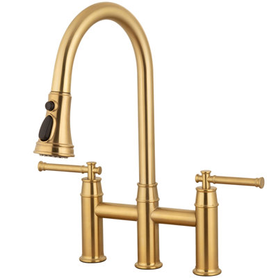 Pull Down Bridge Faucet With Accessories