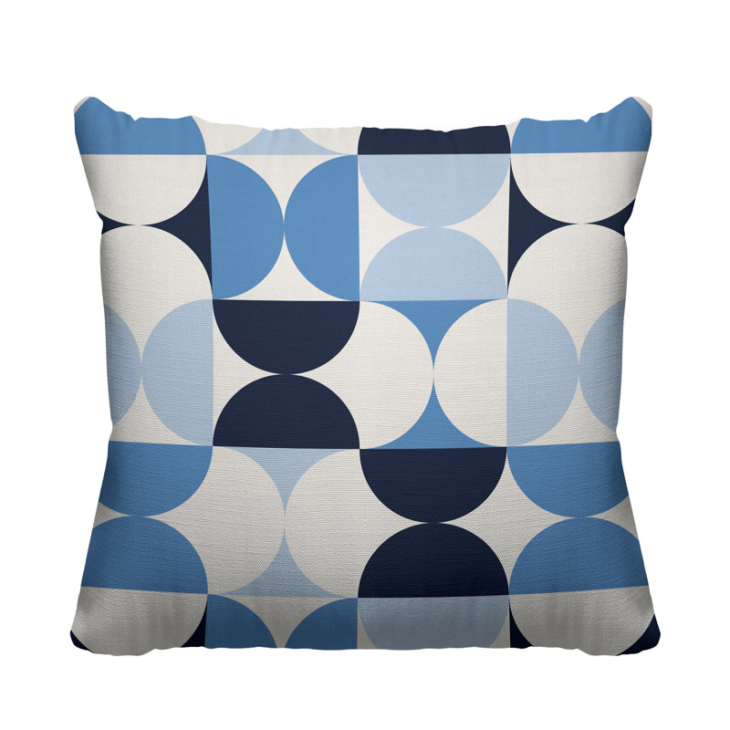 Coussin décoratif intérieur / extérieur Pitto Griffin, 17 po x 17 po, Chartreuse / bleu marine