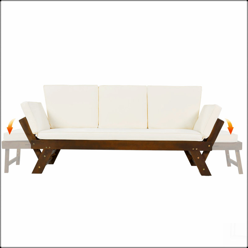 Méridienne d'extérieur réglable, Beige