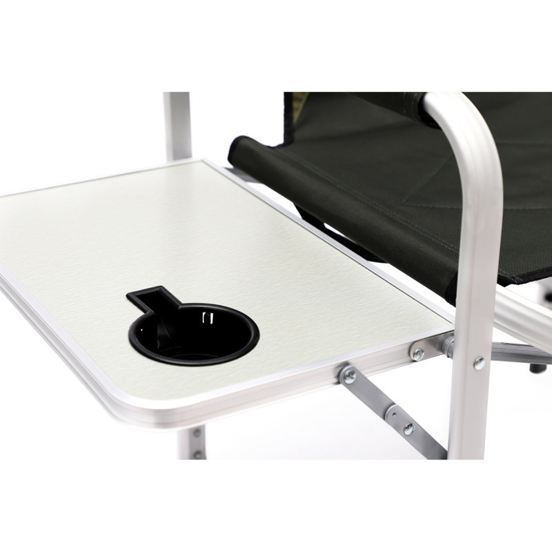 Chaise de pique-nique légère avec table d'appoint et rangement, Vert/blanc