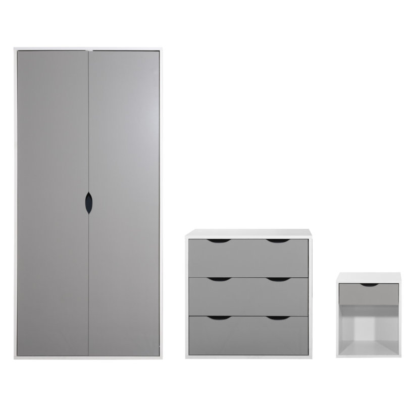 Saguaro Piece Bedroom Set, White/Grey
