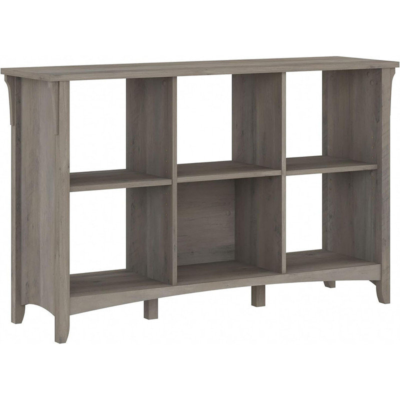 6 Cube Organizer in Driftwood Grey, Home Organizer with Open Shelving, Compact Unit for Books