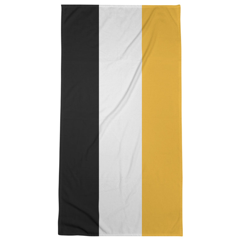 Lightweight Bath Towel, Black/White/Gold, Microfiber