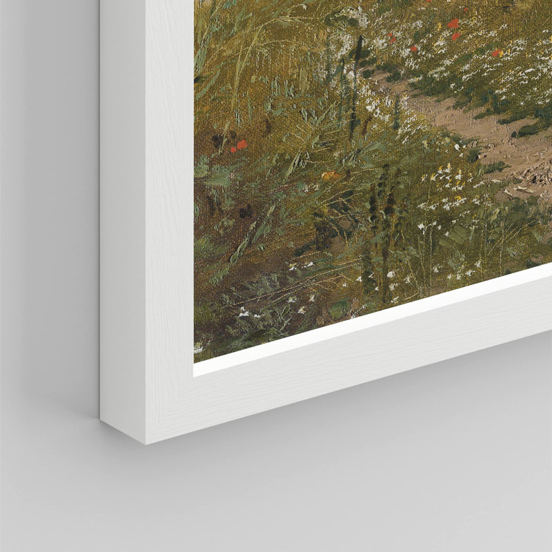 «Green Flower Countryside Cloud Sky» sur, H 12 po x l 16 po, Blanc