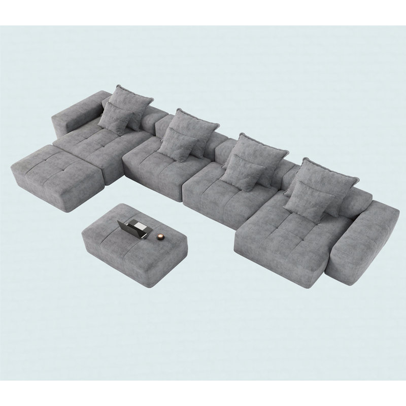 Canapé modulaire surdimensionné Boneless, Gris