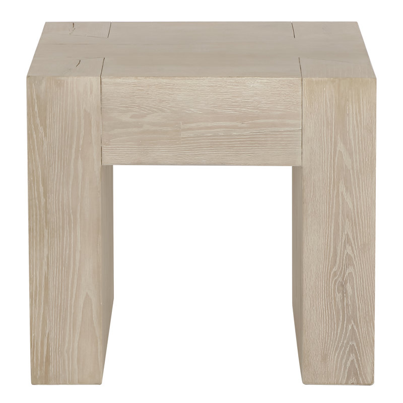Solid Wood Sled End Table, Whitewash
