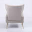 Chaise d'appoint rembourrée avec coussins capitonnés et repose-pieds beige-357037588