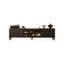Meuble télé rétro en bois manufacturé noir-1411916571