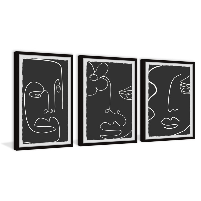 Baldoumas Future Beauties by Marmont Hill - 3 Piece Single Picture Frame Print Set, 61cm H x 41cm W x 3.81cm D