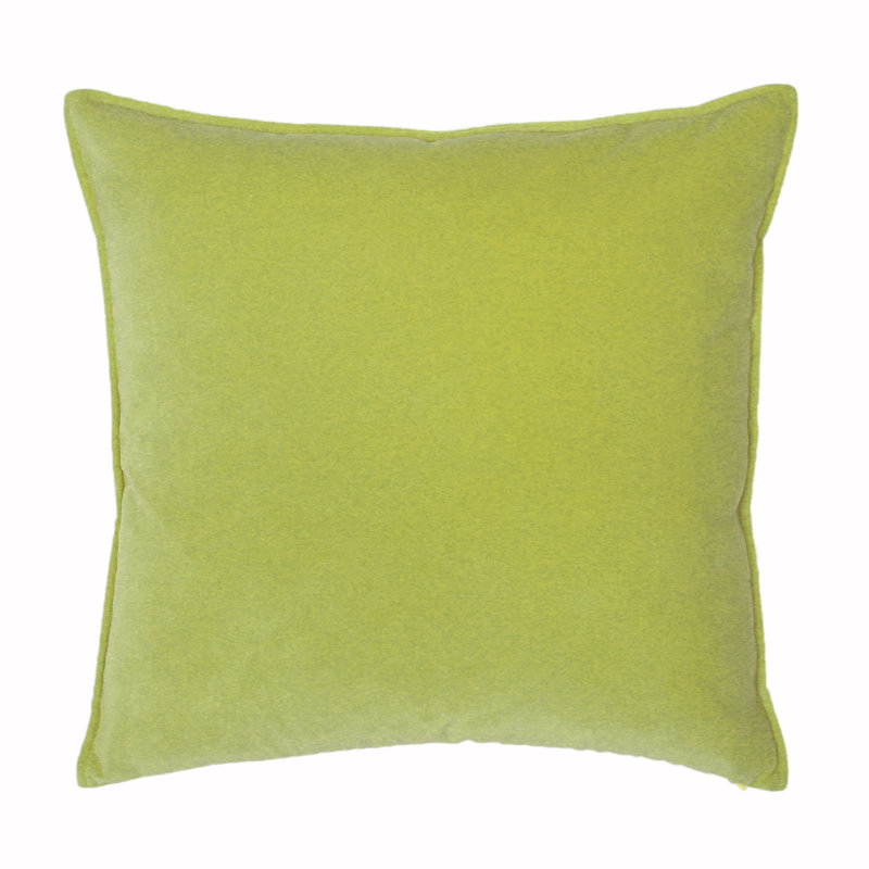 Franklin Washable Velvet Square Pillow Cover & Insert , Lime, 22"H x 22"W