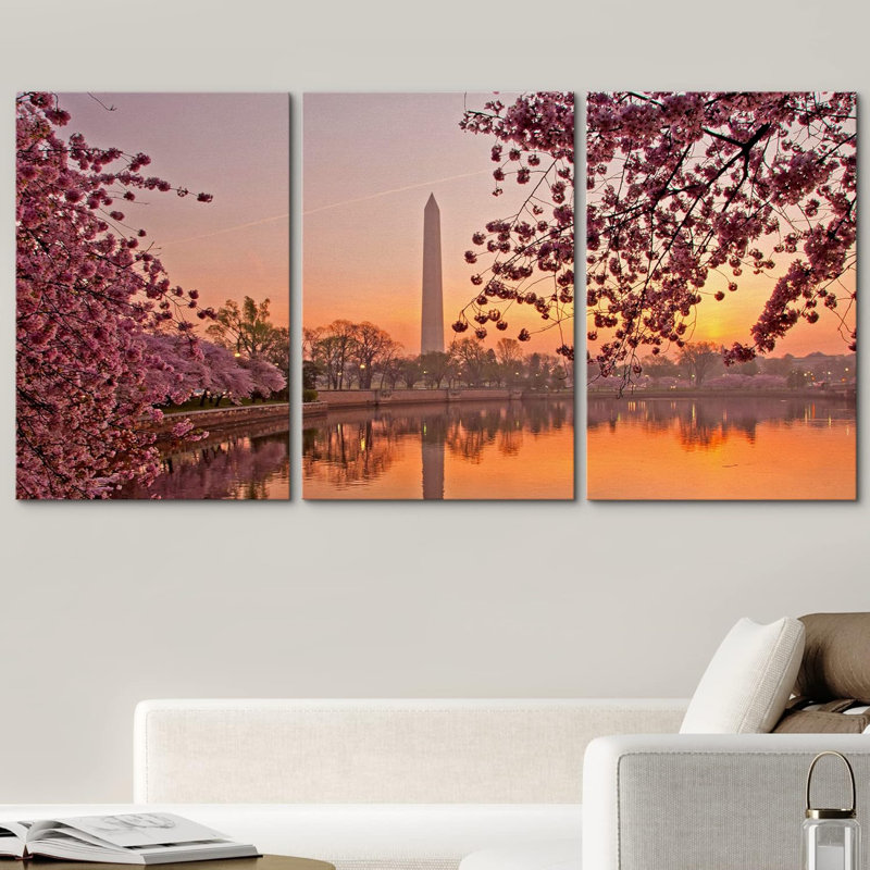 Architecture, fête des cerisiers en fleurs au National Mall Washington, DC, photo moderne, paysage, décoration murale