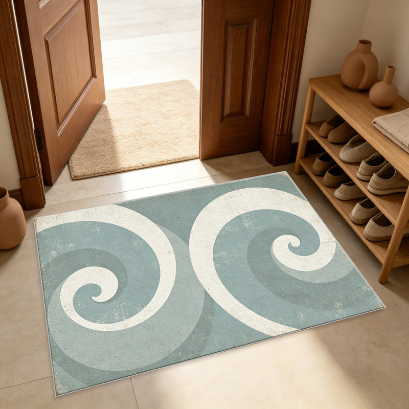 Vintage Sage Swirl carpet-easy to clean, machine-washable, soft and comfortable; suitable for door mats, kitchens, living rooms, bedrooms, corridors, and laundry areas. Easy to clean, durable carpet for home decoration.