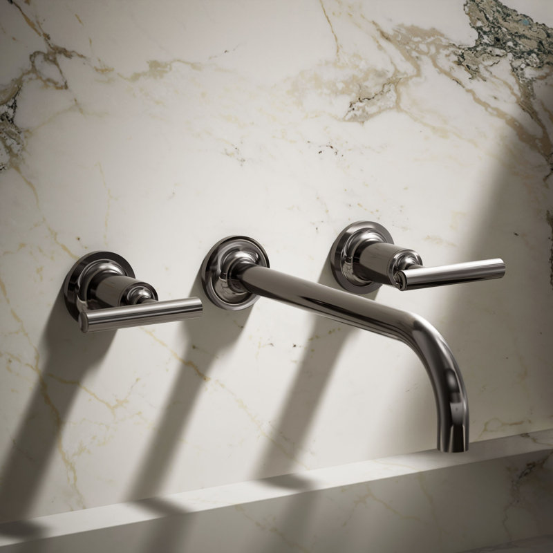 Purist® Wall Mounted Bathroom Faucet, Vibrant Titanium, Lever Handle