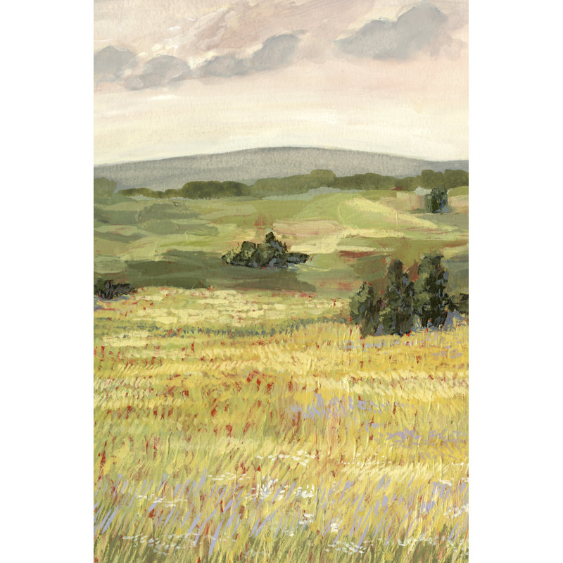 'Morning Meadow II' by Victoria Borges - Painting Print, Black Floater Framed, 48cm H x 32cm W