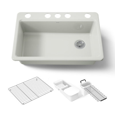Évier de cuisine encastré à simple cuve avec accessoires Riverby 33 po x 22 po x 9-5 / 8 po Riverby