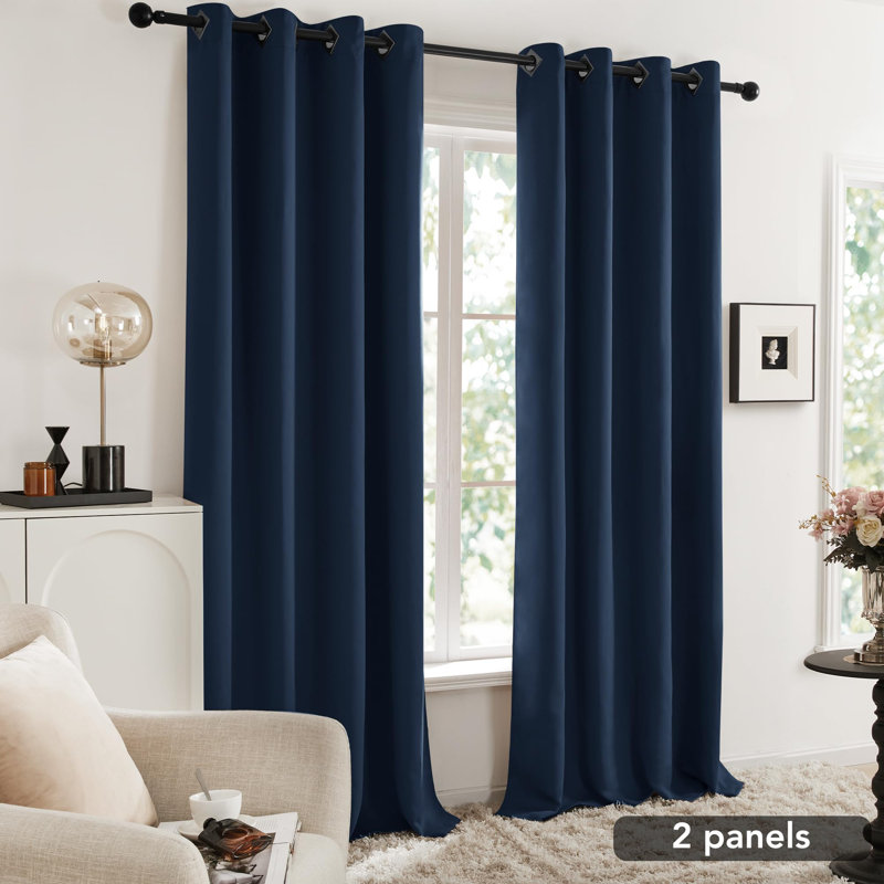 Egremt Room Darkening Curtains / Drapes Pair, 52" W x 72" L, Khaki