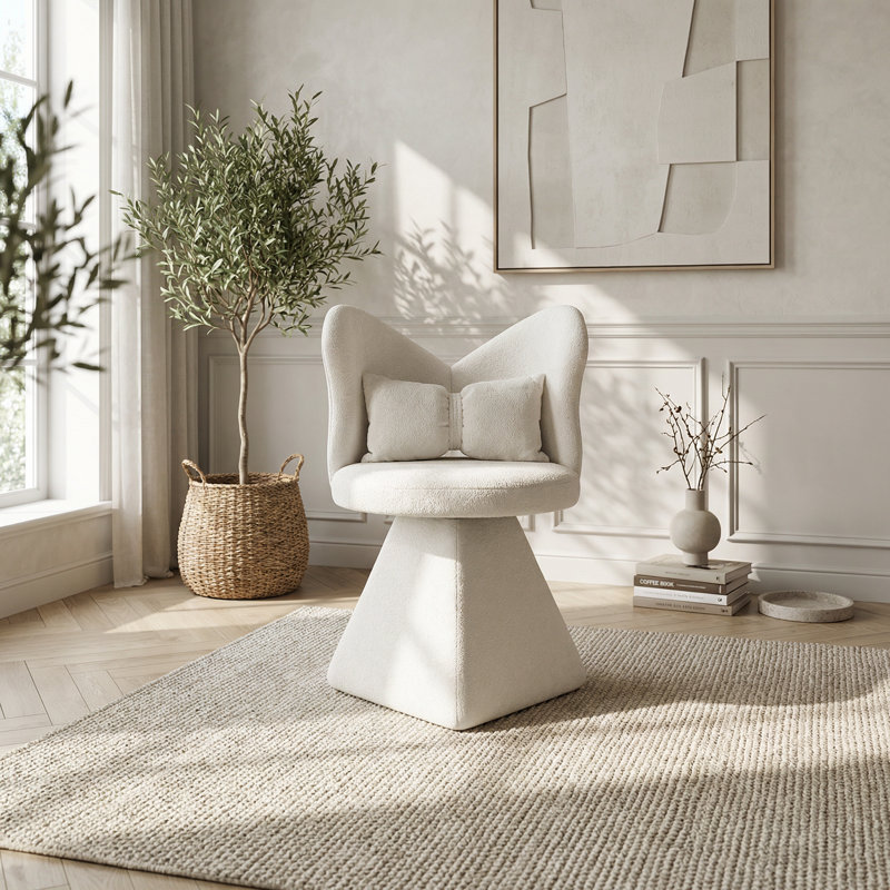 Élégante chaise d'appoint pivotante en velours avec dossier papillon pour des sièges polyvalents pour la maison et le commerce