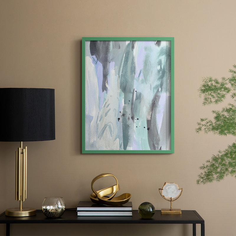 Ocean Crush V Framed Print - Solid Wood, 30" H x 24" W, Green