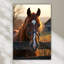 Portrait de cheval brun, art mural en verre trempé-851522482