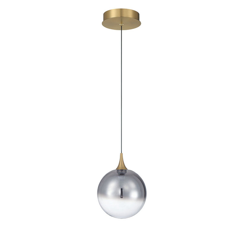 Iissa, luminaire suspendu, 6 po, or, verre fumé, Fumée
