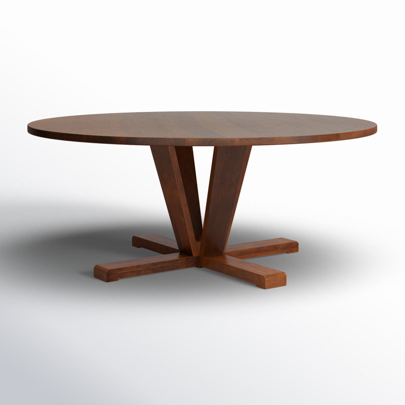 Cobain Round Solid Wood Dining Table, Medium Brown, 30" H x 72" W x 72" L