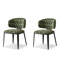 Chaise d'appoint à dossier vert uni (ensemble de 2)