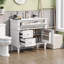 Meuble-lavabo autoportant de 36 pouces avec lavabo en céramique, armoire en bois d'hévéa massif et panneau de fibres à densité moyenne avec tiroir rabattable, tablette réglable et quincaillerie en métal blanc-472454854
