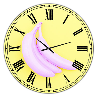 Pink Banana - Large Modern Wall Clock