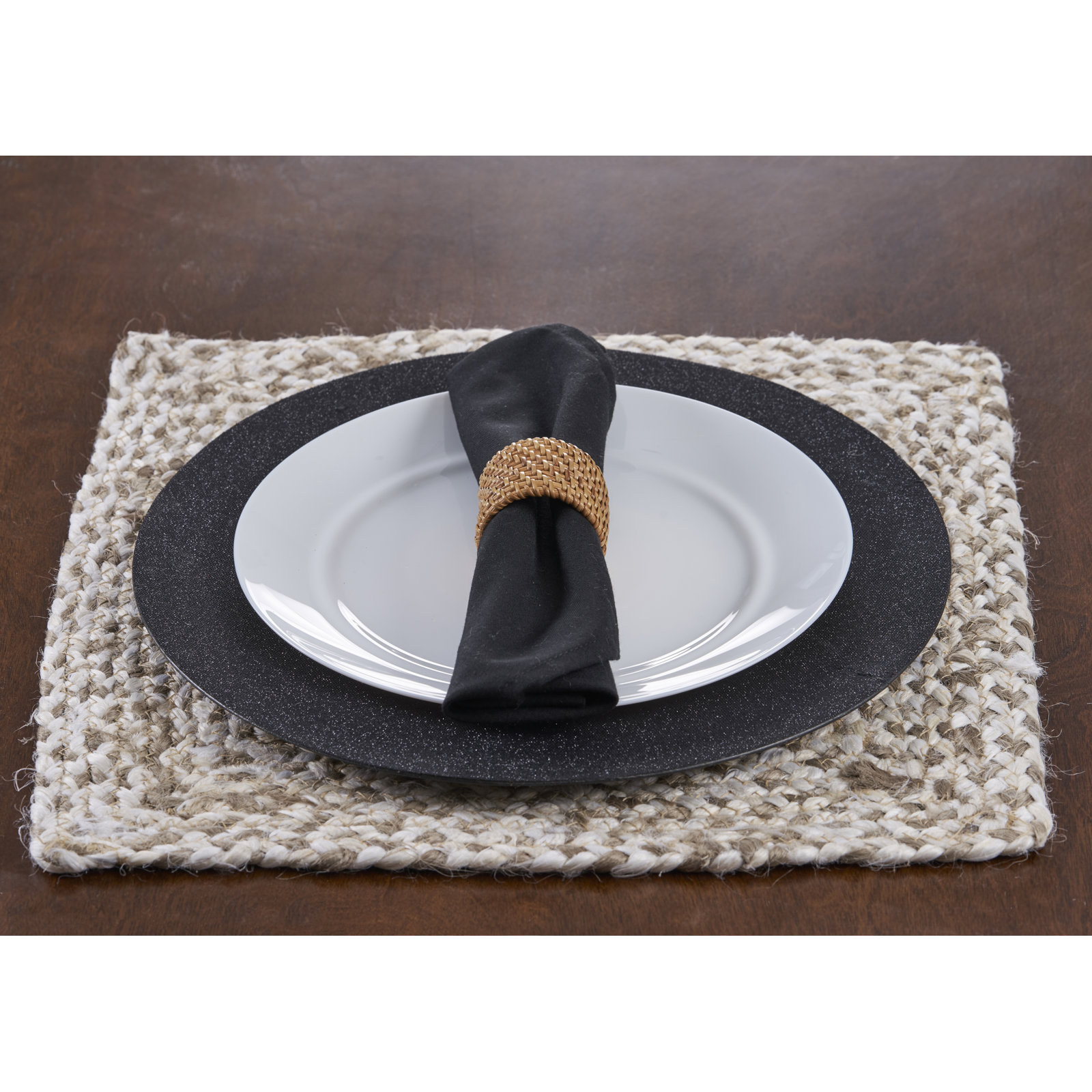 Miran Classic Braided Jute 19" Placemat, Beige