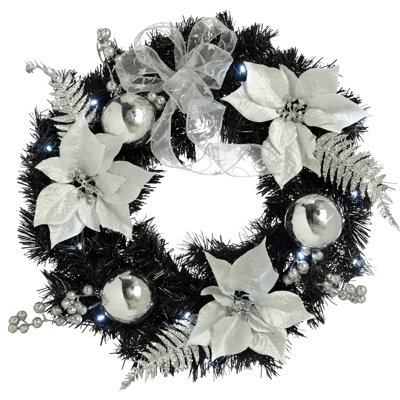 Faux Lighted 60cm Wreath