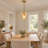 1 - Light Modern Pendant with Amber Glass Shade